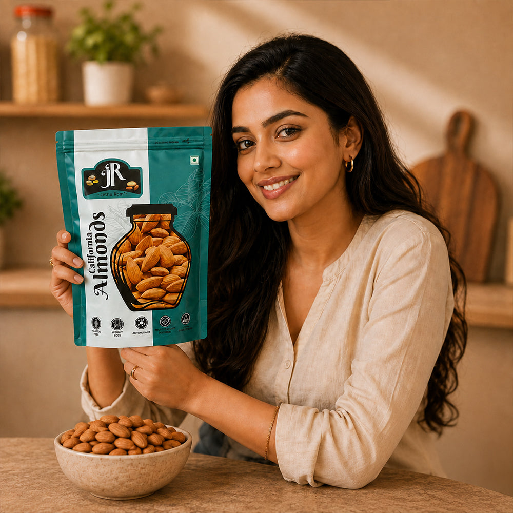Jethu Ram Premium California Jumbo Almonds - Jumbo Size (Badam)