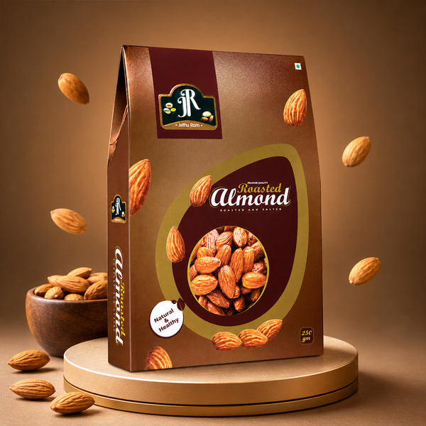 Jethu Ram Roasted & Lightly Salted Premium Californian Almonds ( Badam )