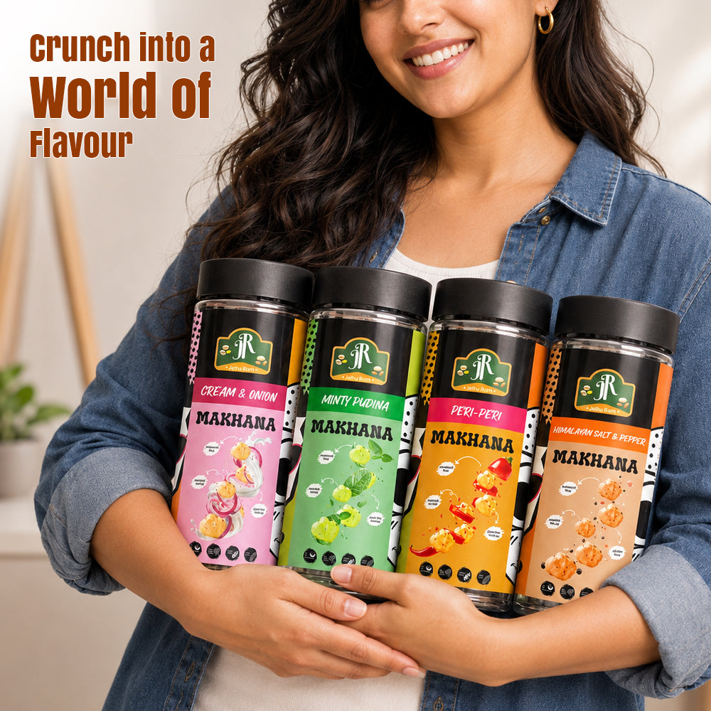 Roasted & Flavoured Makhana - Pack Of 4 (Fox Nuts)